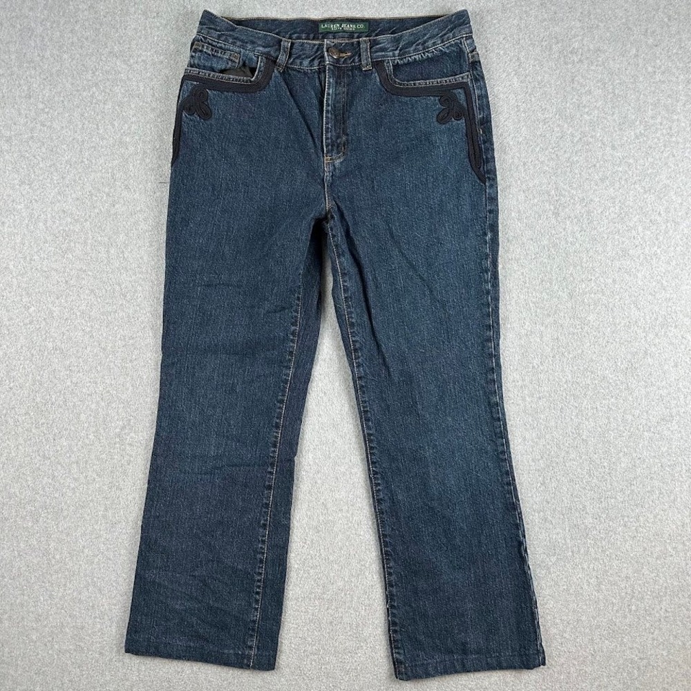 Lauren Jeans‎ Co Ralph Lauren Womens Bootcut Denim Jeans Dark Wash Blue Size 8
